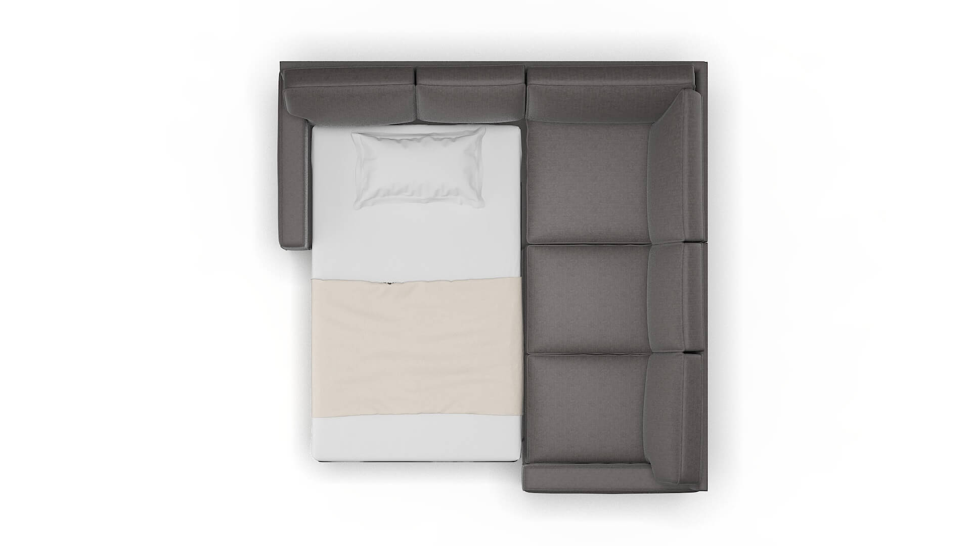 Chicago Sasha Grey Sectional Sleeper Espresso legs 3