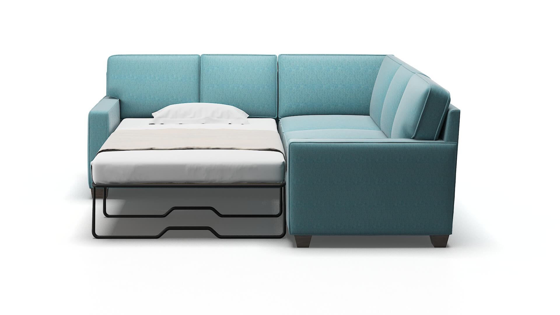 Chicago Sorrento Denim Sectional Sleeper Espresso legs 1