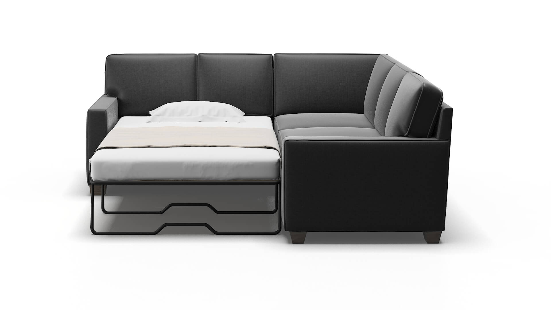 Chicago Sosoftness 54 Sectional Sleeper Espresso legs 1