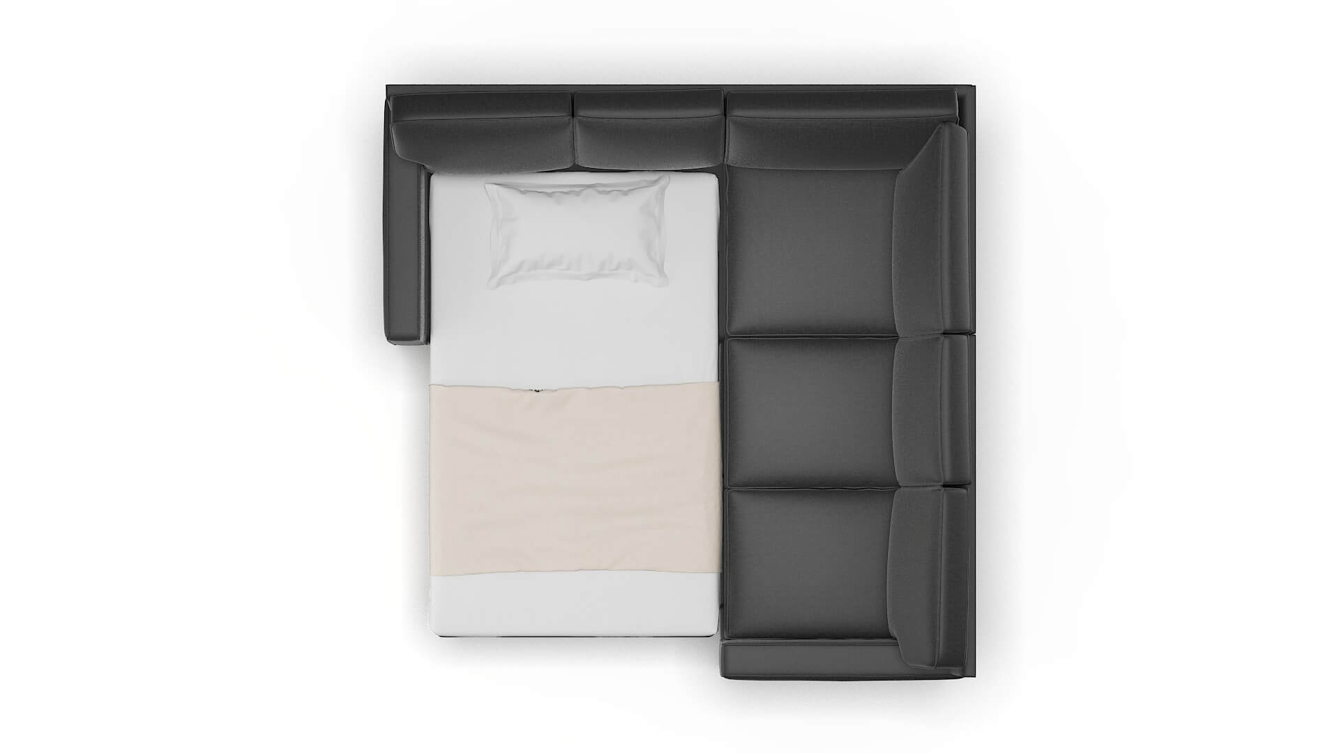 Chicago Sosoftness 54 Sectional Sleeper Espresso legs 3