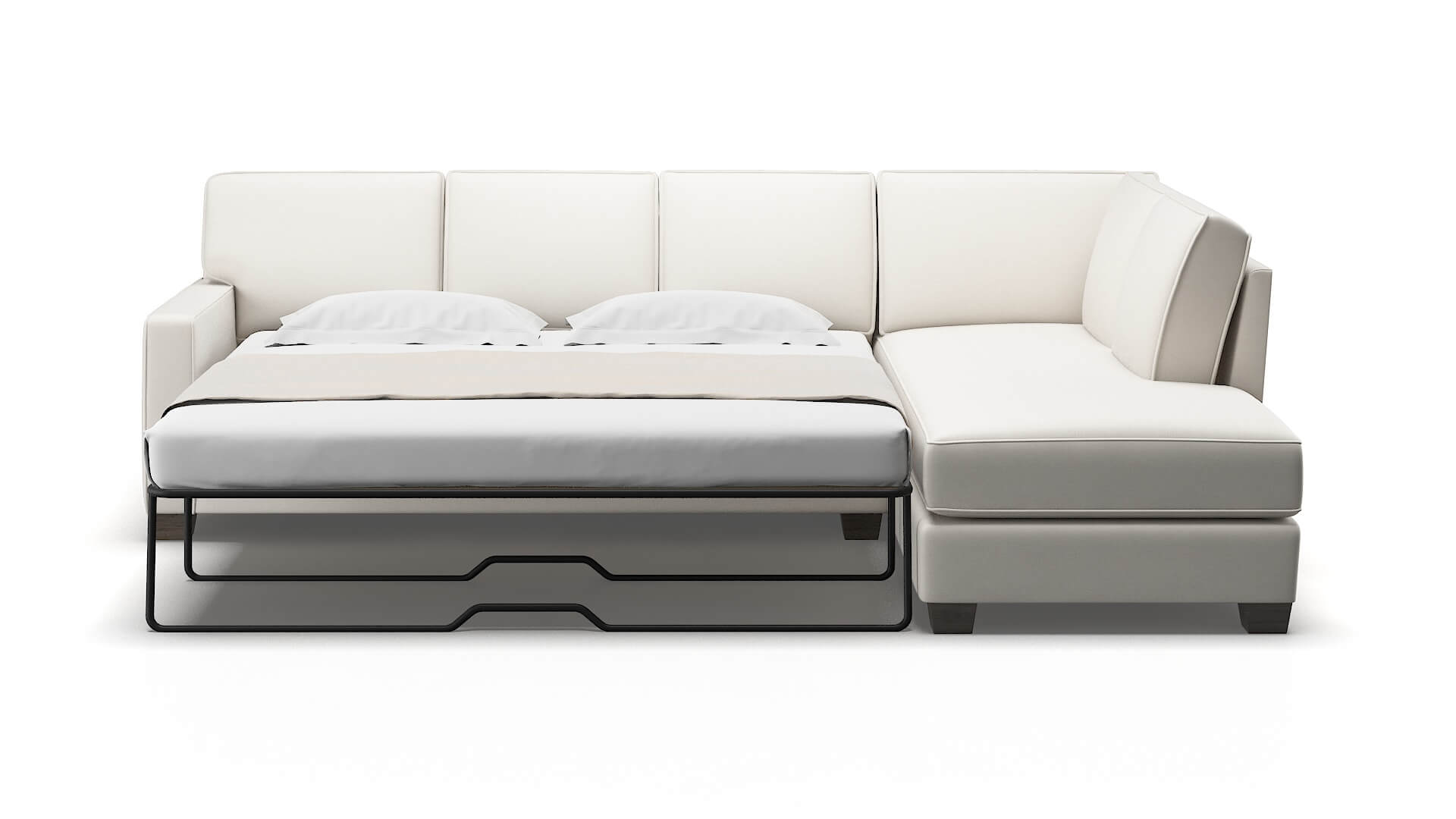 Chicago Venice Eggshell Panel Sleeper Espresso legs 1