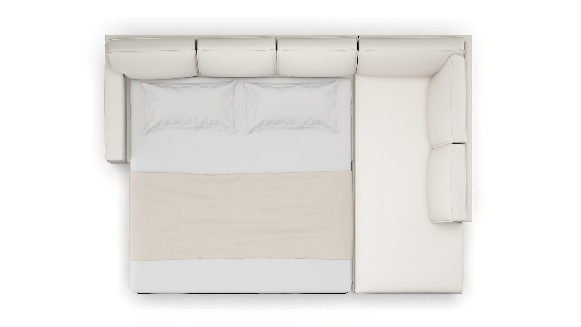 Chicago Venice Eggshell Panel Sleeper Espresso legs 3