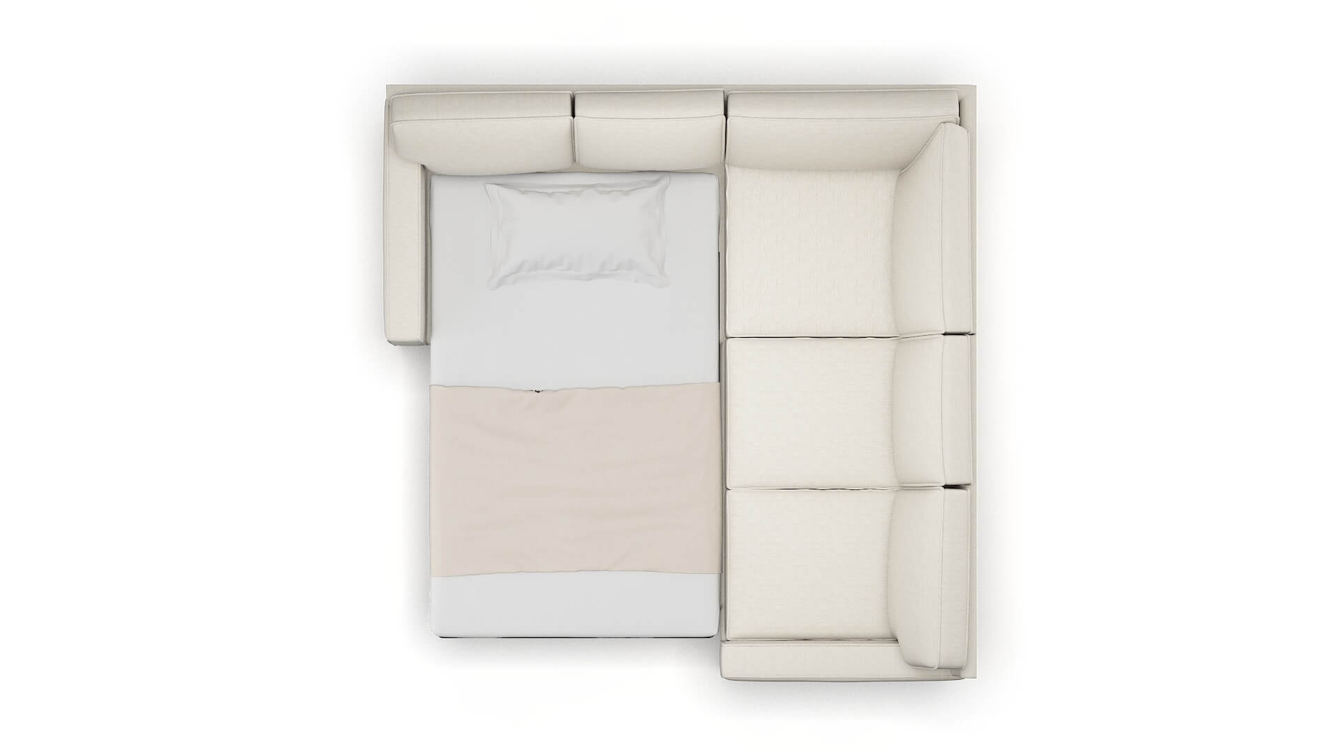 Chicago Venus Cream Sectional Sleeper Espresso legs 3