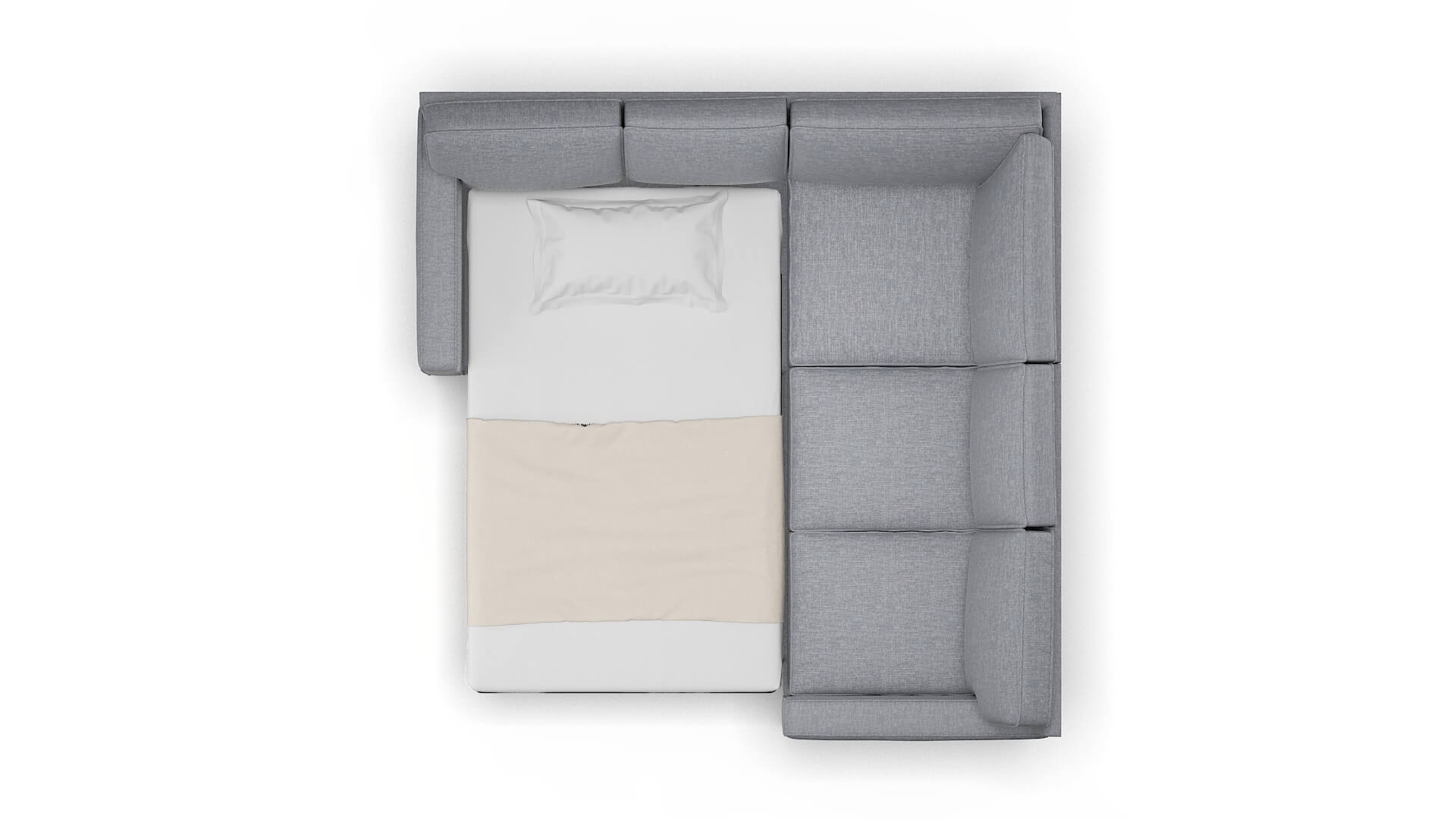 Chicago Venus Mist Sectional Sleeper Espresso legs 3