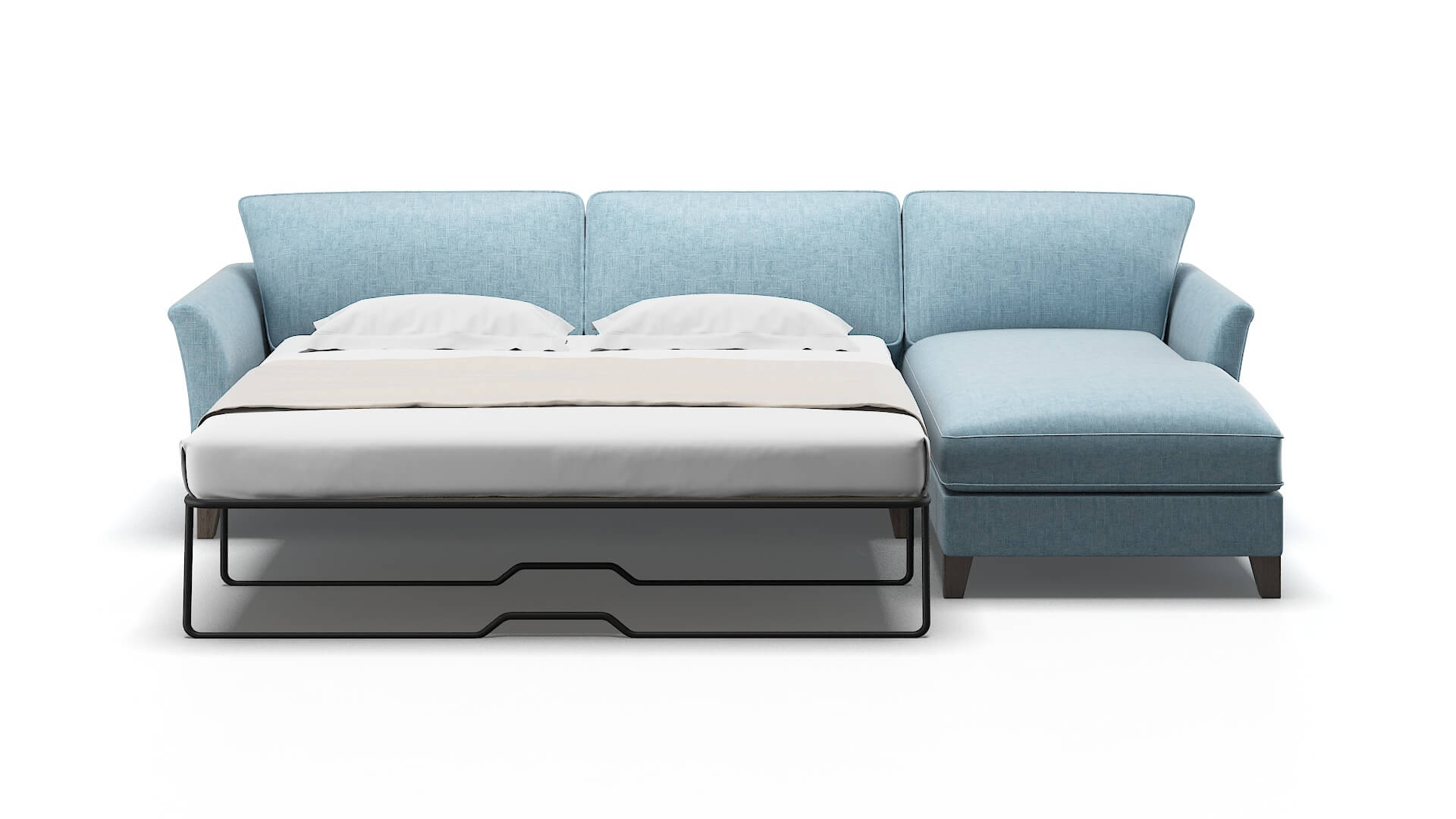 Cologne Atlas Turquoise Panel Sleeper Espresso legs 1