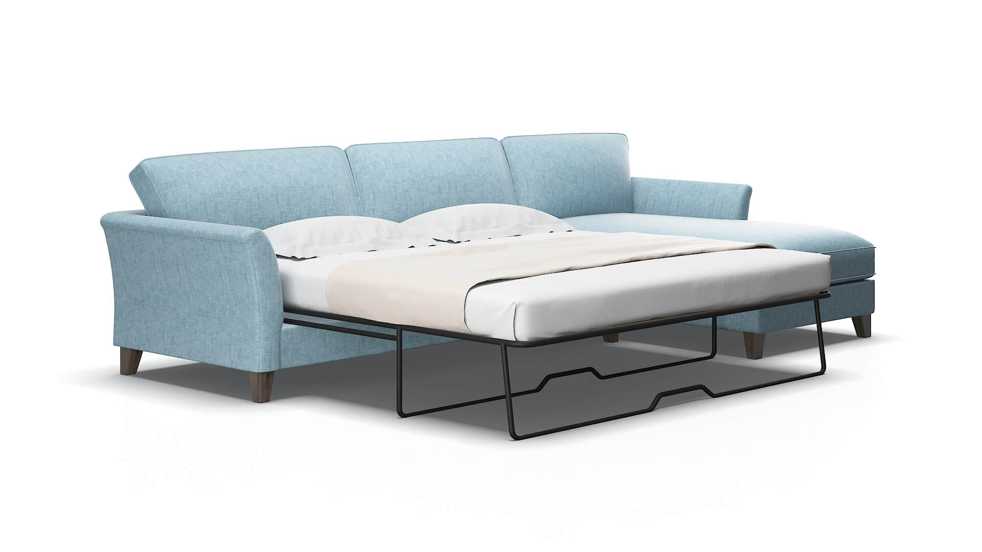 Cologne Atlas Turquoise Panel Sleeper Espresso legs 2