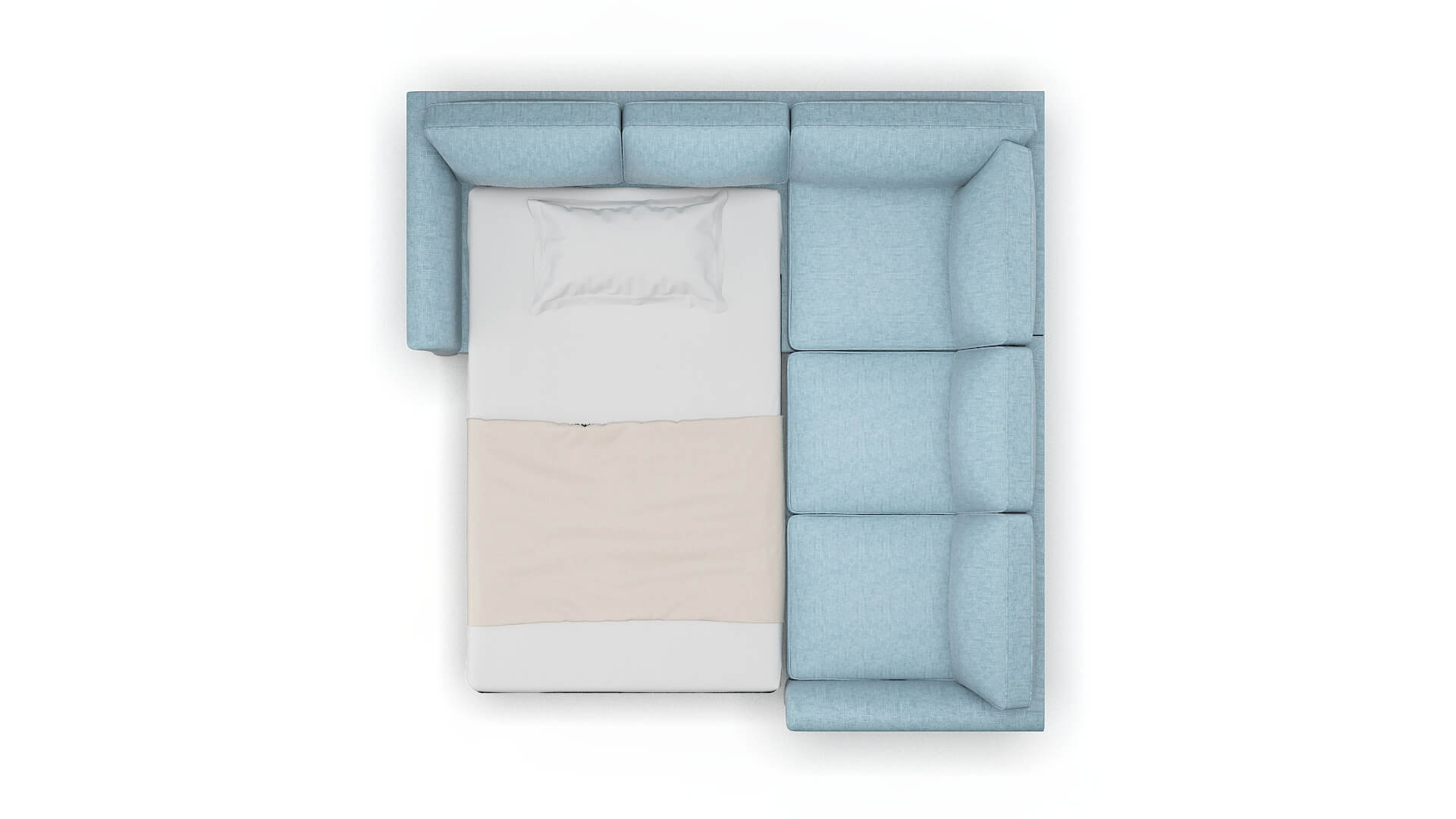 Cologne Atlas Turquoise Sectional Sleeper Espresso legs 3