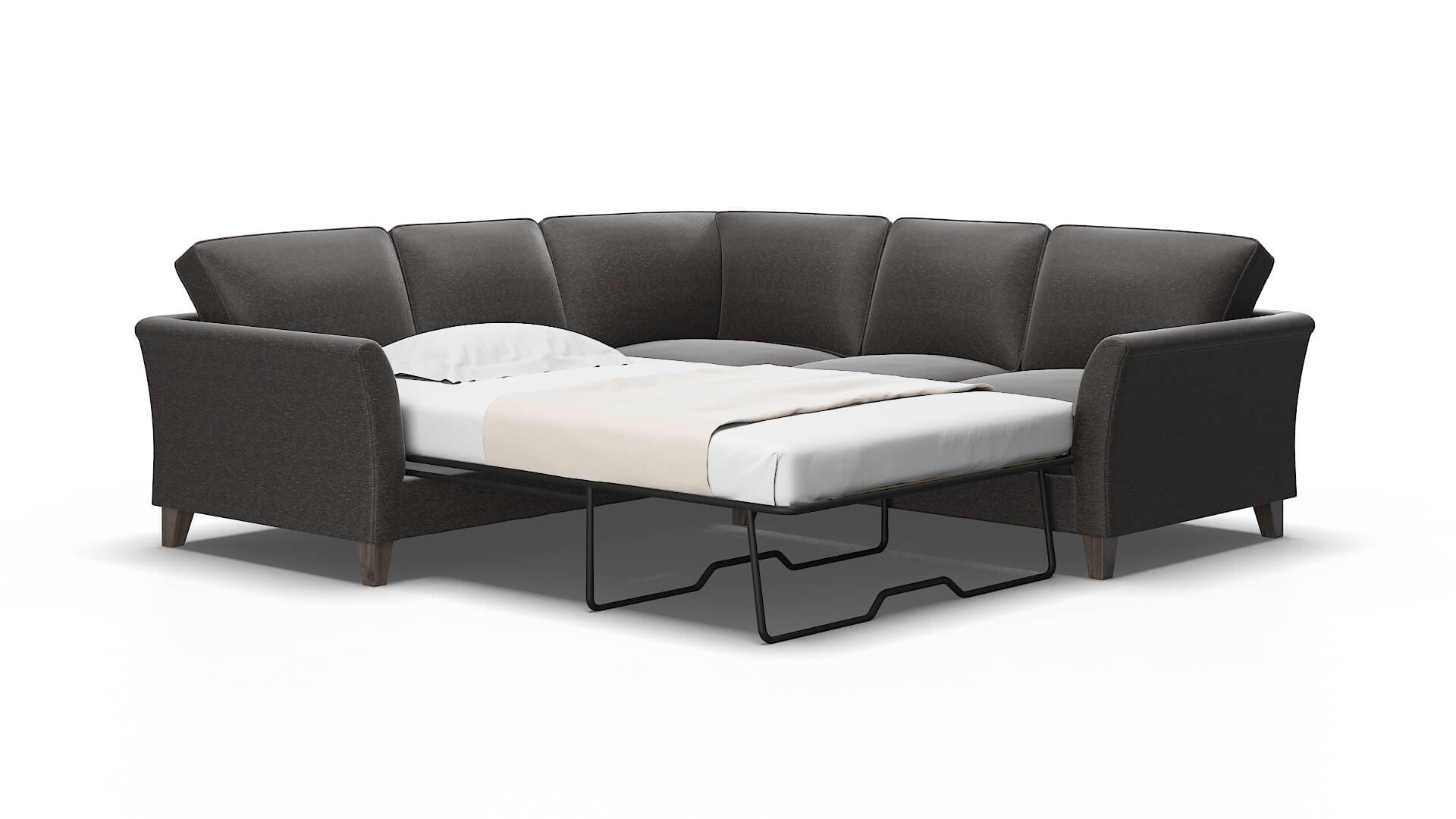 Cologne Avenger denim Sectional sleeper Espresso Legs  2
