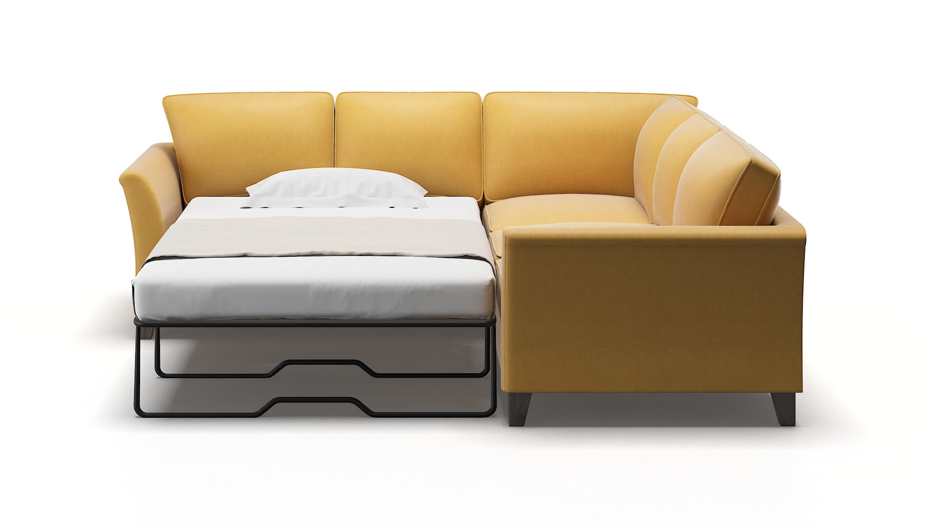 Cologne Bella Amber Sectional Sleeper Espresso legs 1