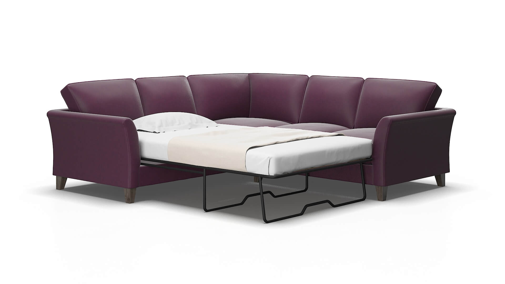 Cologne Bella aubergine Sectional sleeper Espresso Legs  2