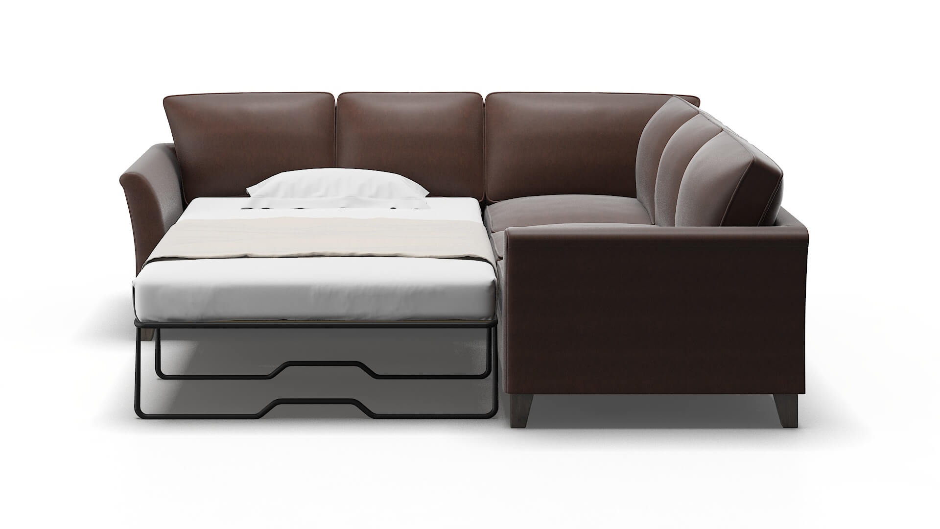 Cologne Bella Espresso Sectional Sleeper Espresso legs 1