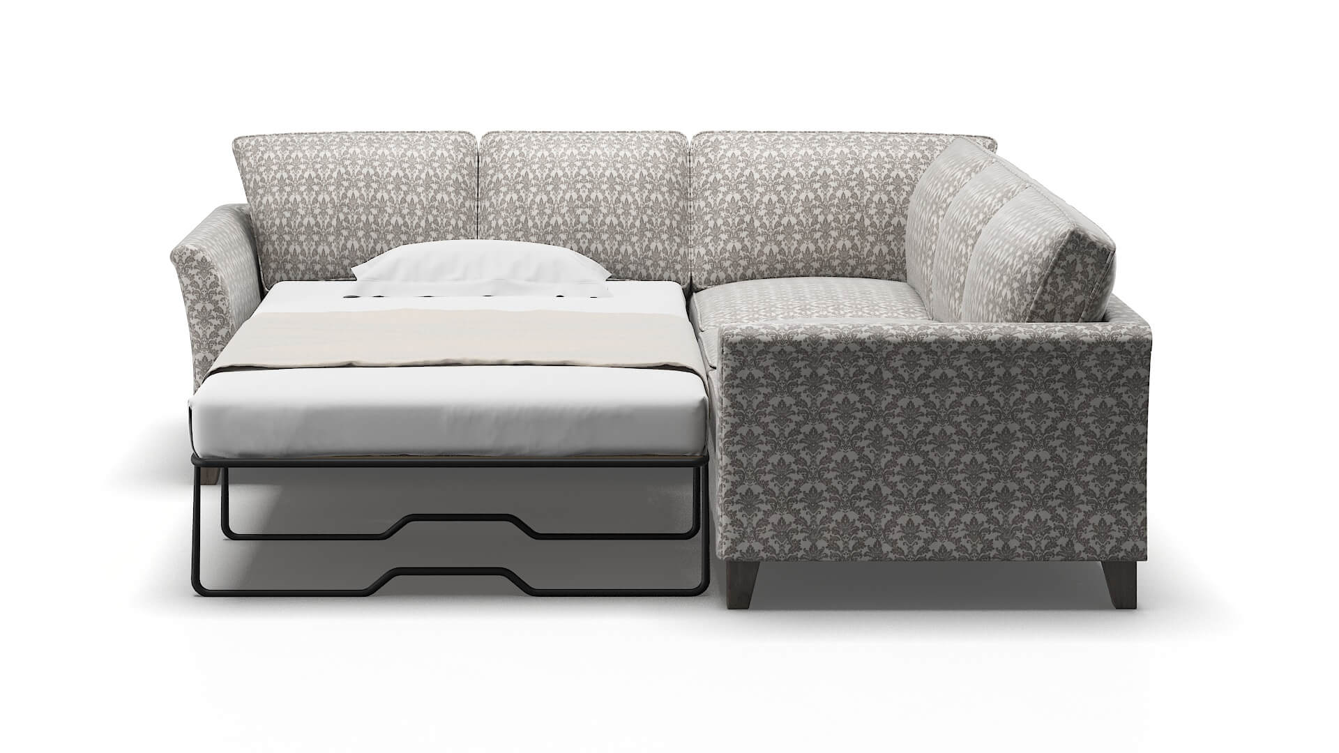 Cologne Bergamo Dove Sectional Sleeper Espresso legs 1