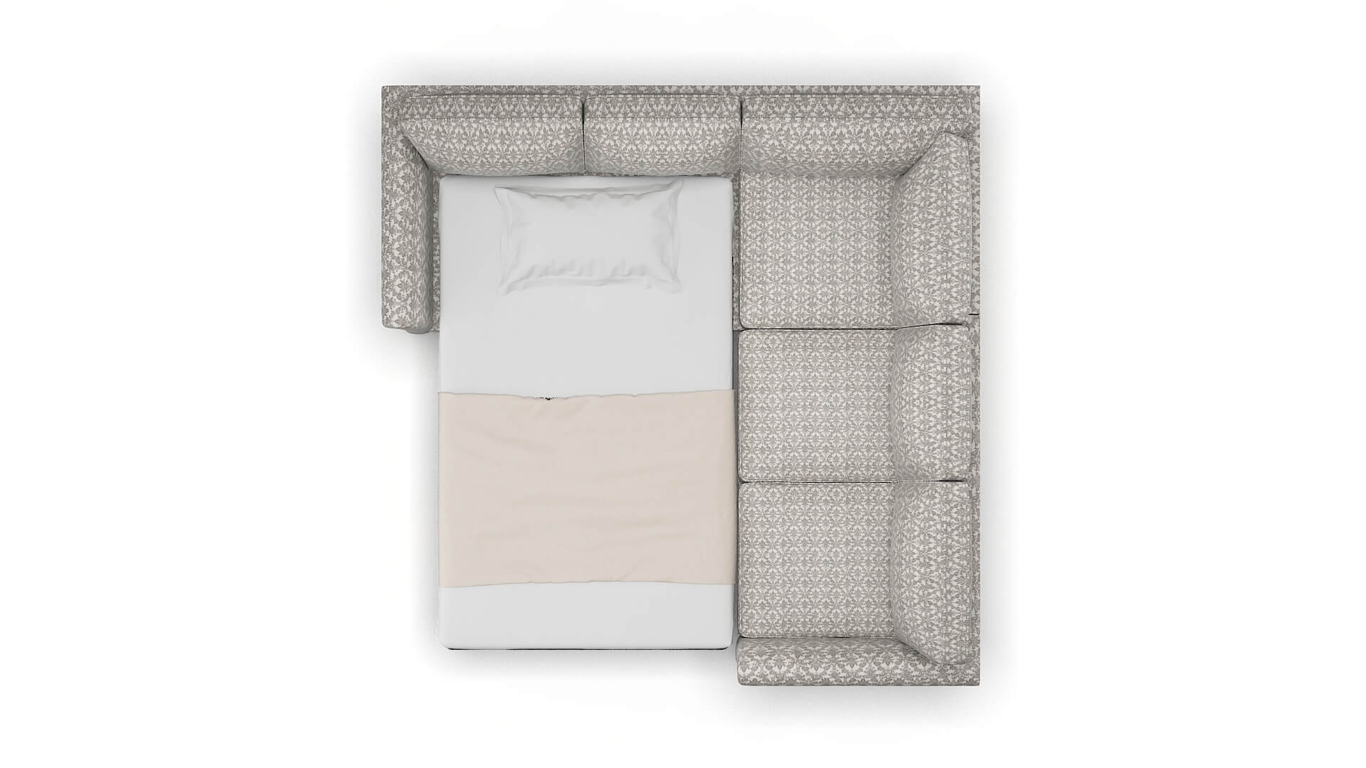 Cologne Bergamo Dove Sectional Sleeper Espresso legs 3