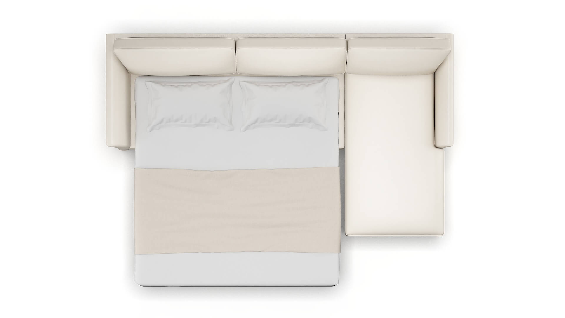 Cologne Blanche Milky Panel Sleeper Espresso legs 3