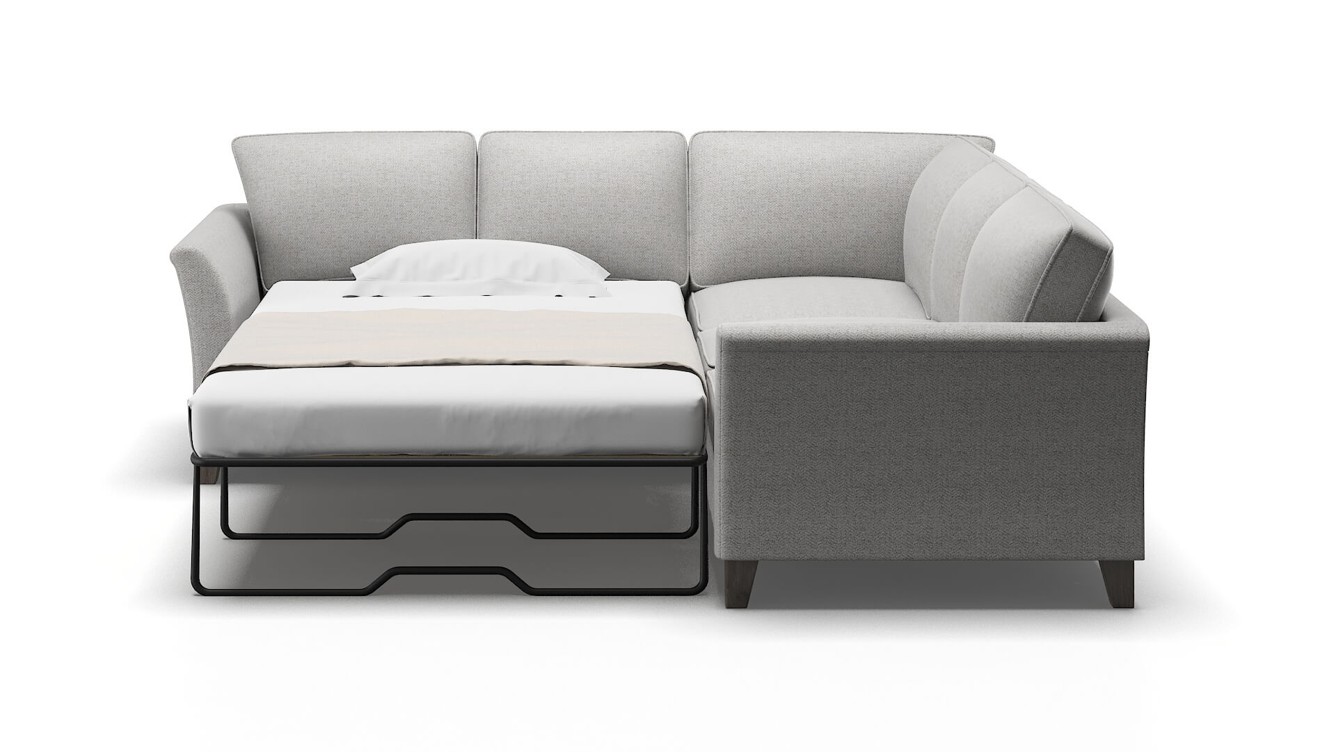 Cologne Catalina Silver Sectional Sleeper Espresso legs 1