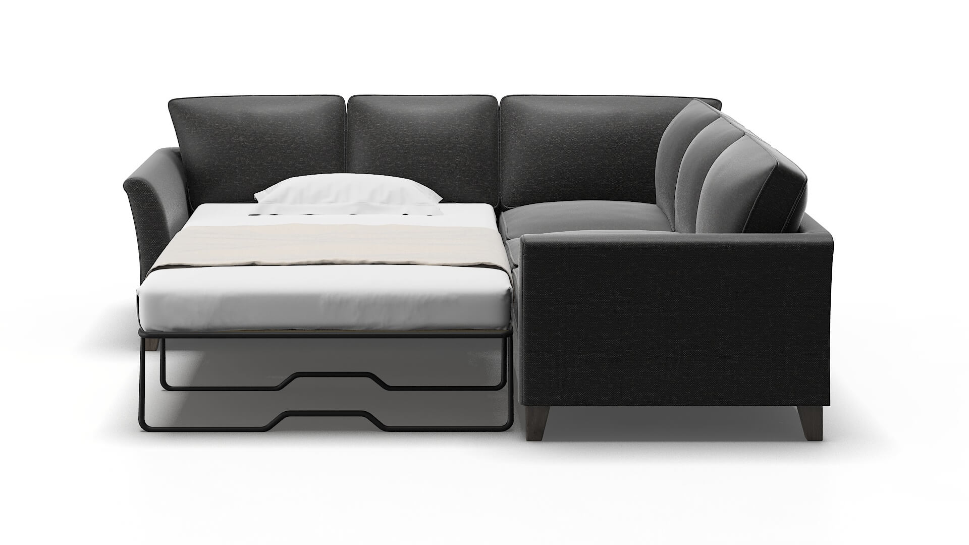Cologne Chance Denim Sectional Sleeper Espresso legs 1