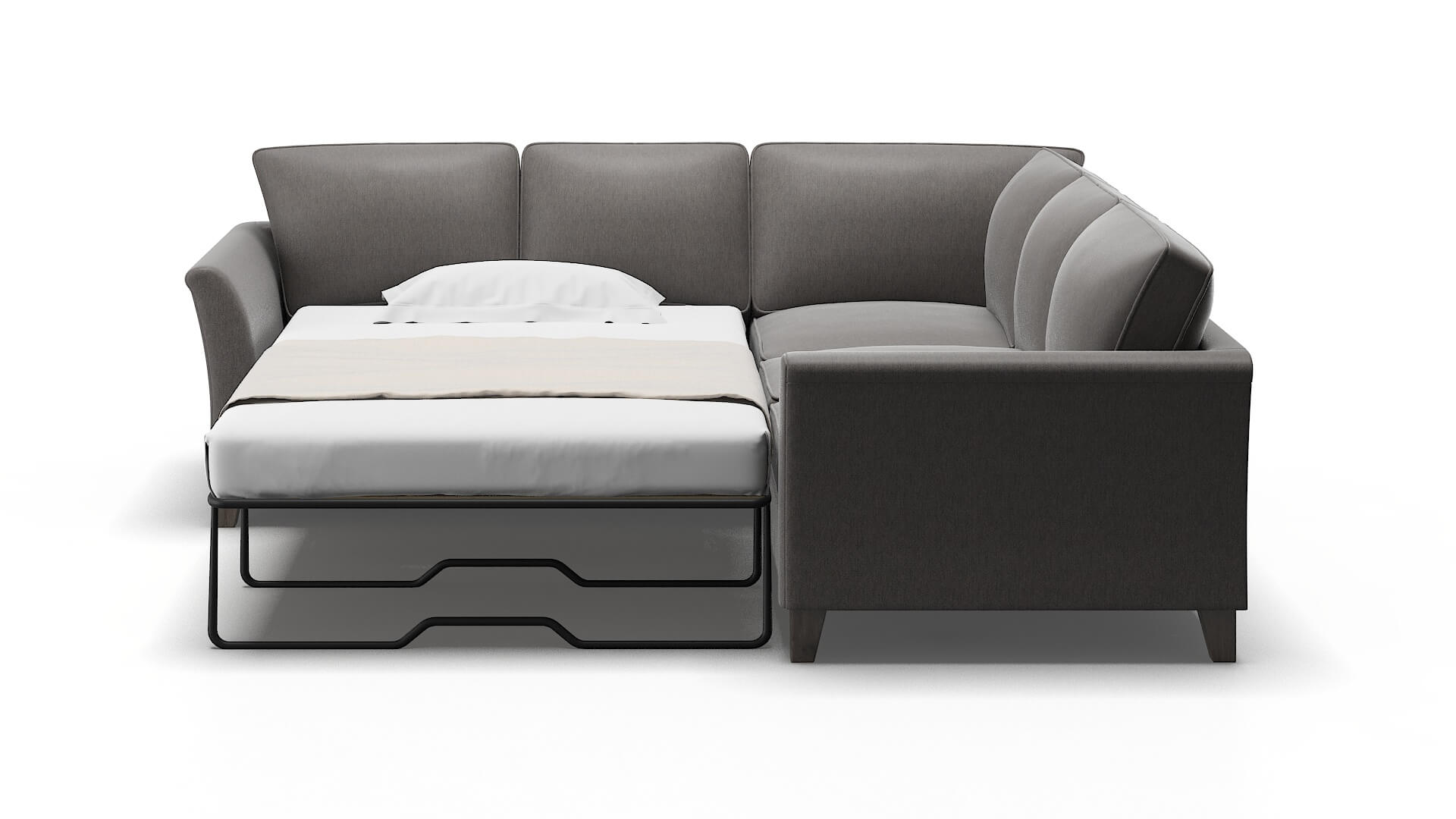 Cologne Cosmo Charcoal Sectional Sleeper Espresso legs 1