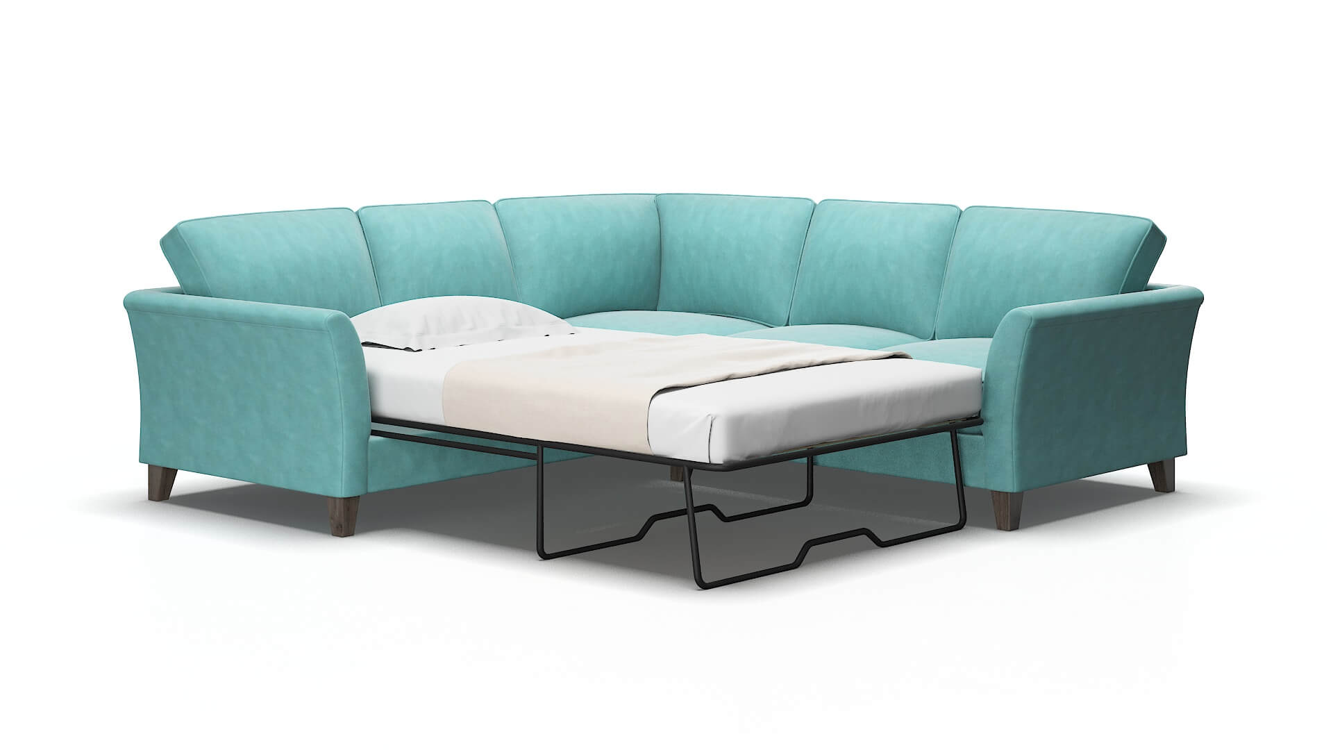 Cologne Curious turquoise Sectional sleeper Espresso Legs  2
