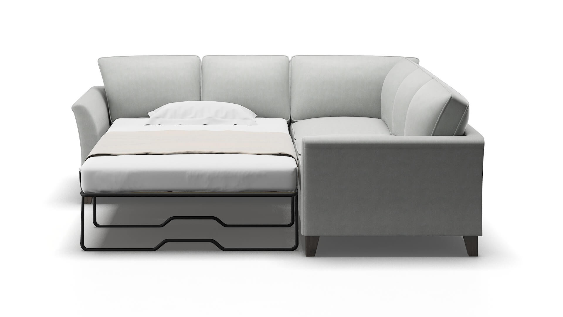 Cologne Dawson Platinum Sectional Sleeper Espresso legs 1