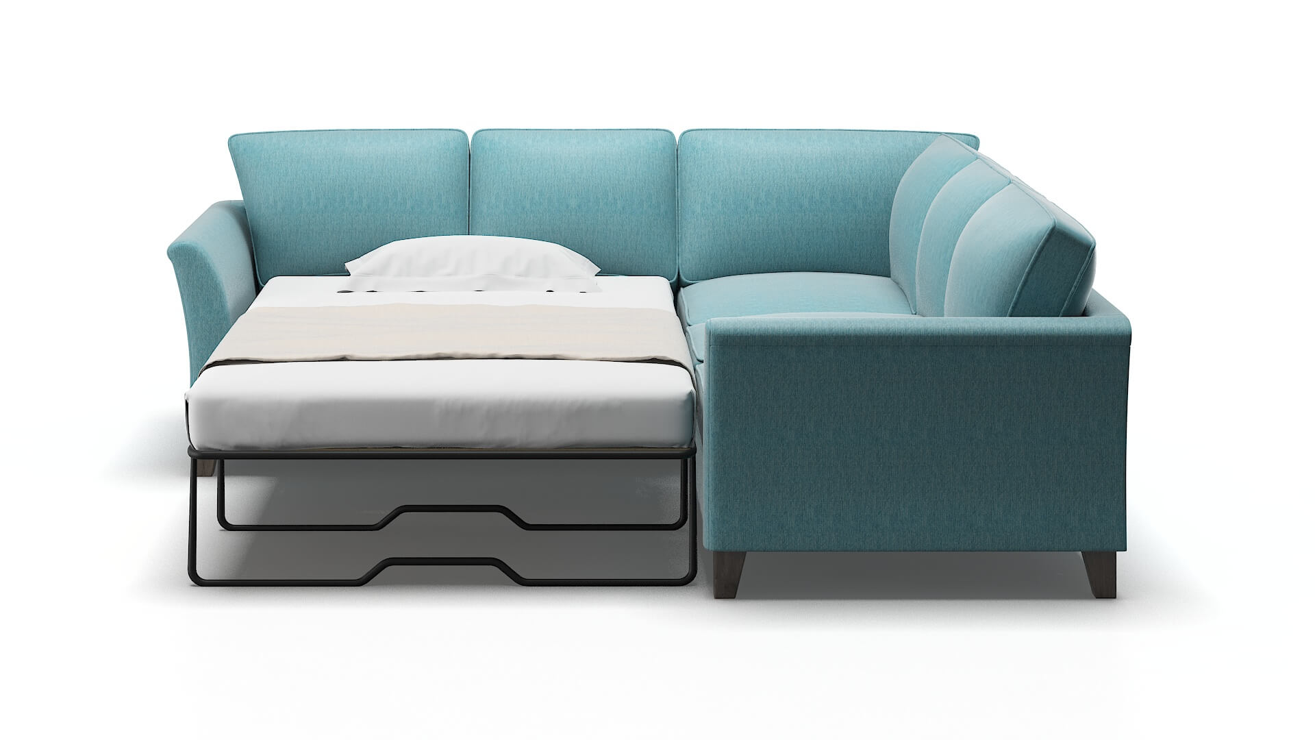 Cologne Dream_d Peacock Sectional Sleeper Espresso legs 1