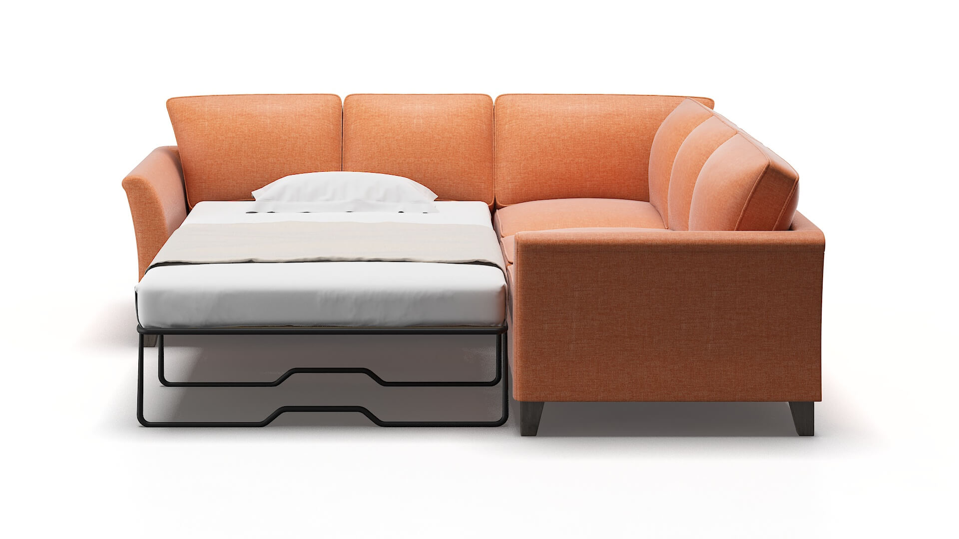 Cologne Durham Tangerine Sectional Sleeper Espresso legs 1