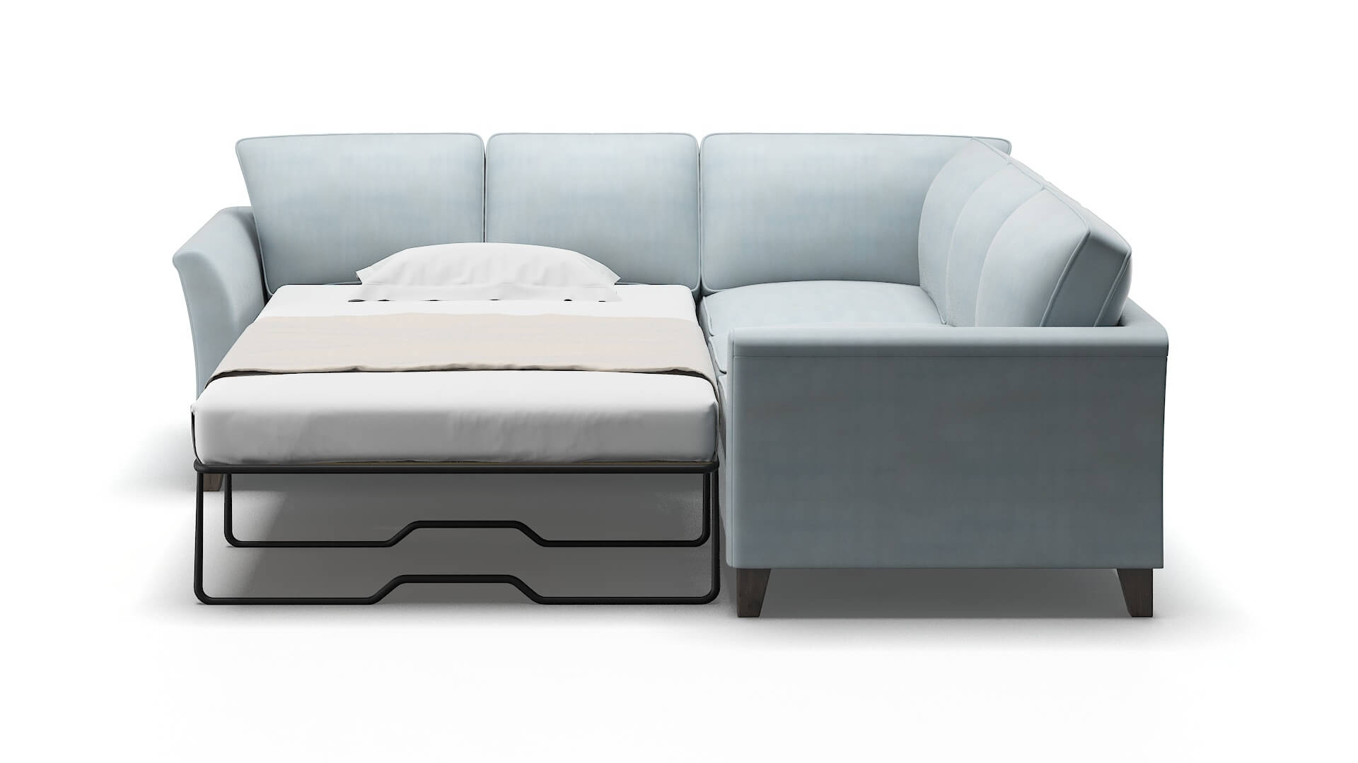 Cologne Hathaway Aqua Sectional Sleeper Espresso legs 1