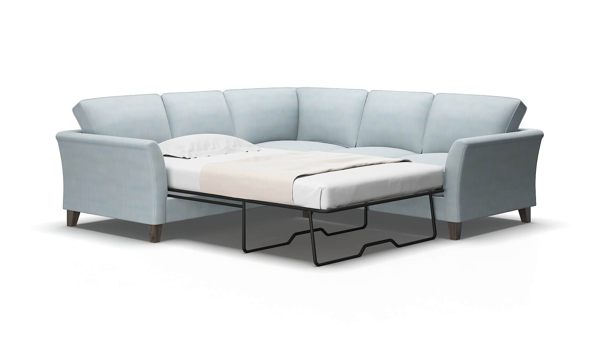 Cologne Hathaway Aqua Sectional Sleeper Espresso legs 2