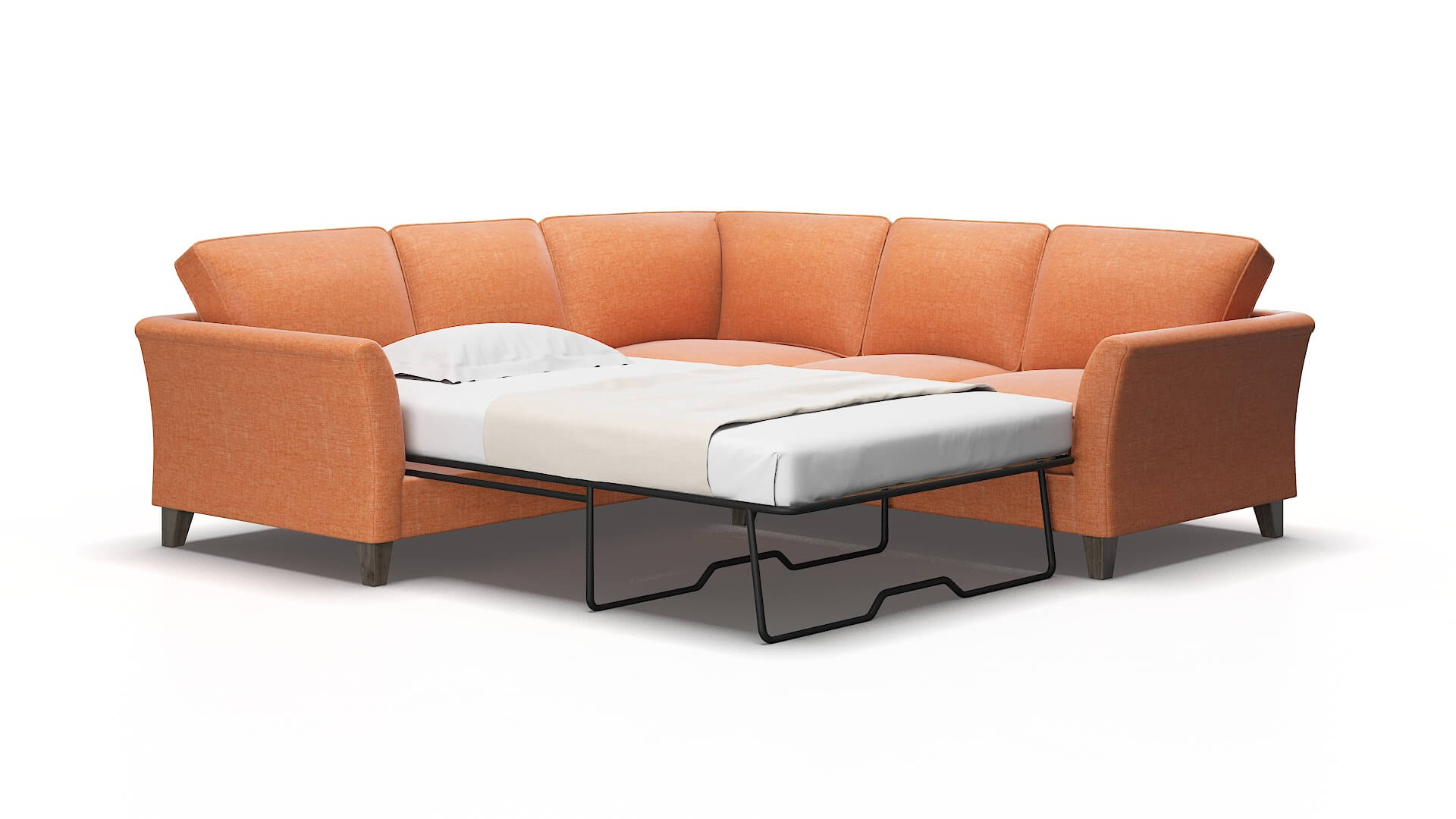 Cologne Hepburn Appricot Sectional Sleeper Espresso legs 2