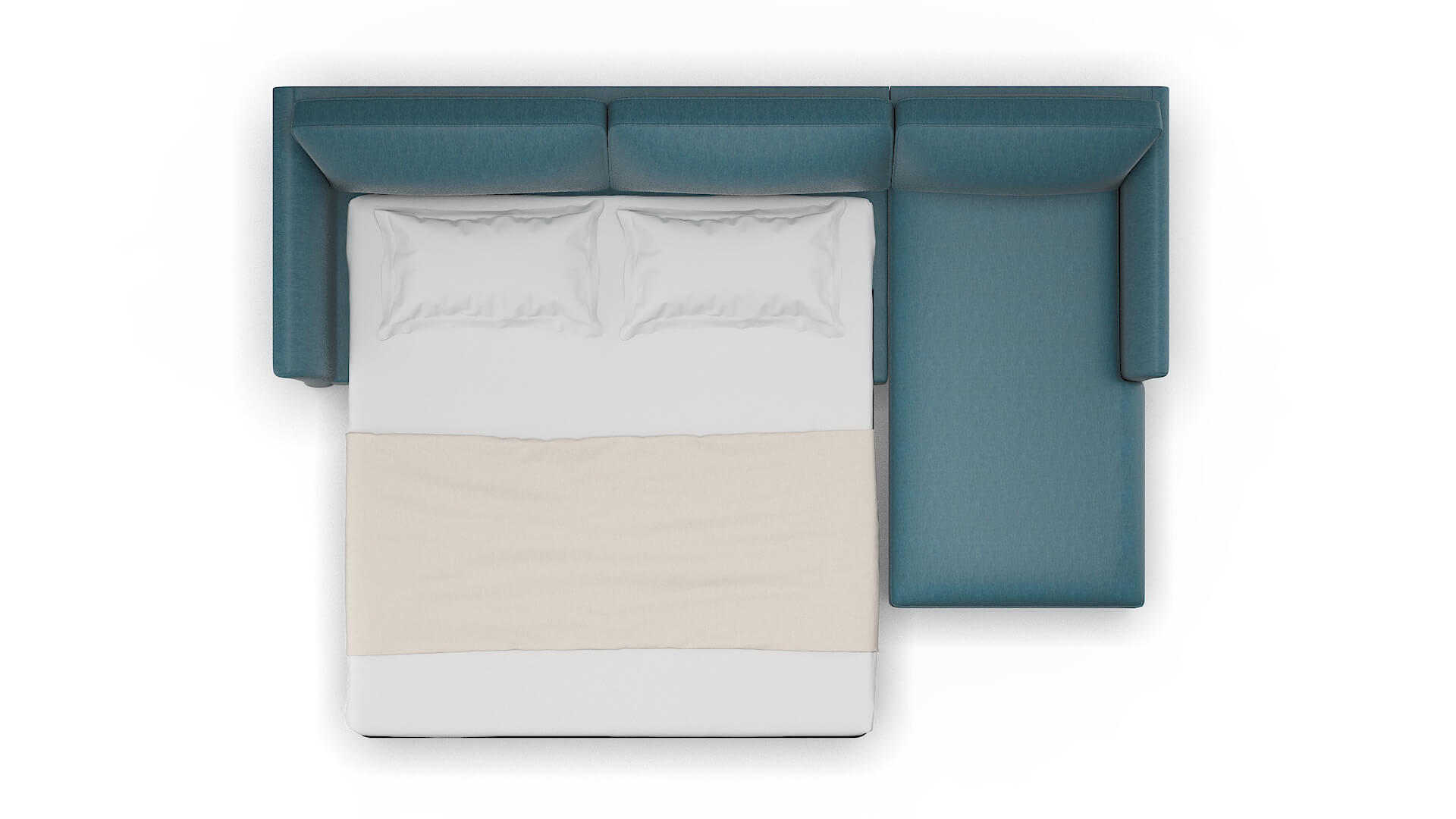 Cologne Hepburn Teal Panel Sleeper Espresso legs 3