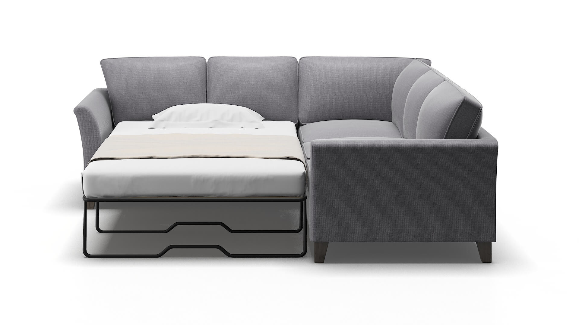 Cologne Insight Denim Sectional Sleeper Espresso legs 1