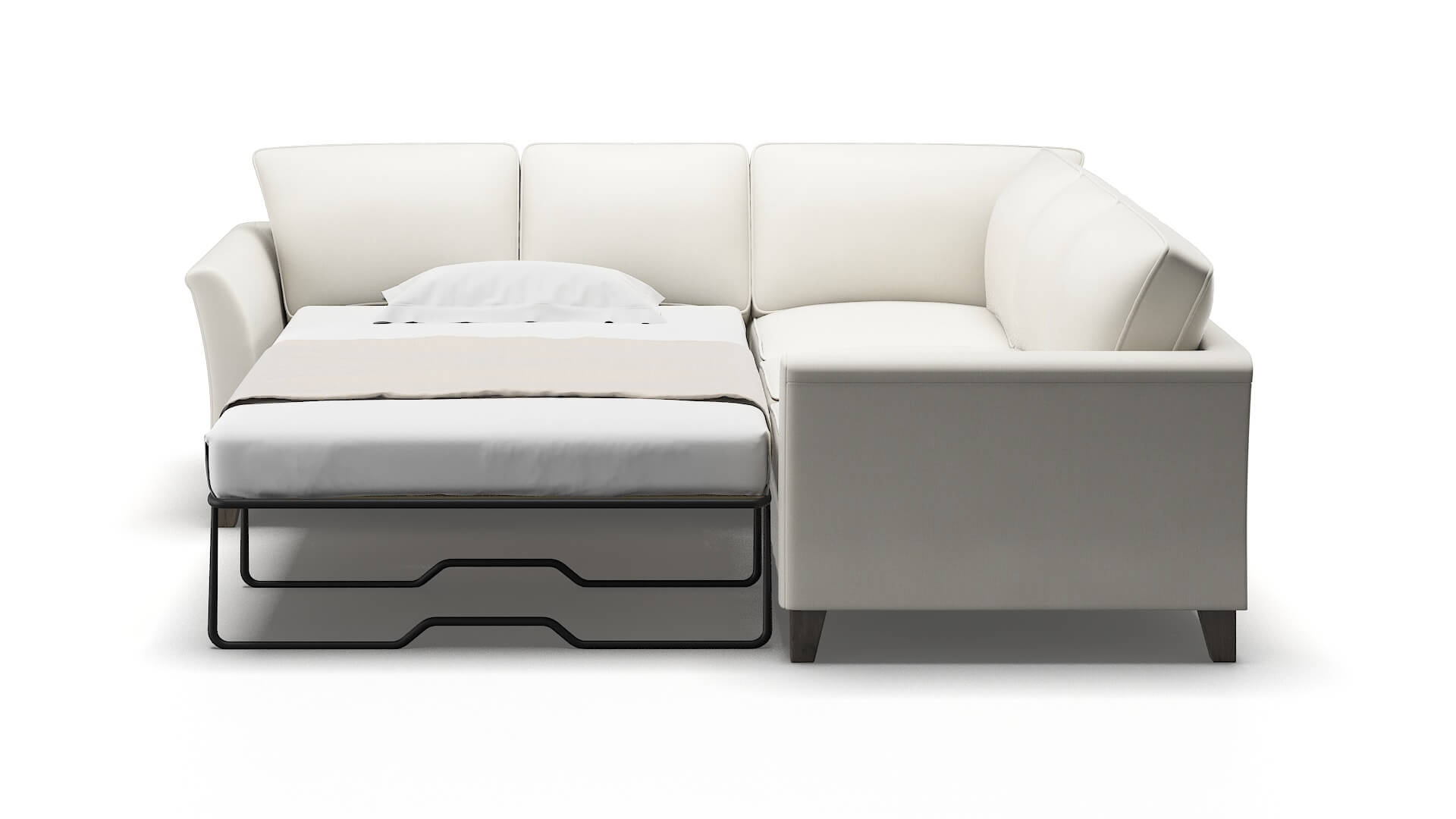 Cologne Keylargo Oatmeal Sectional Sleeper Espresso legs 1