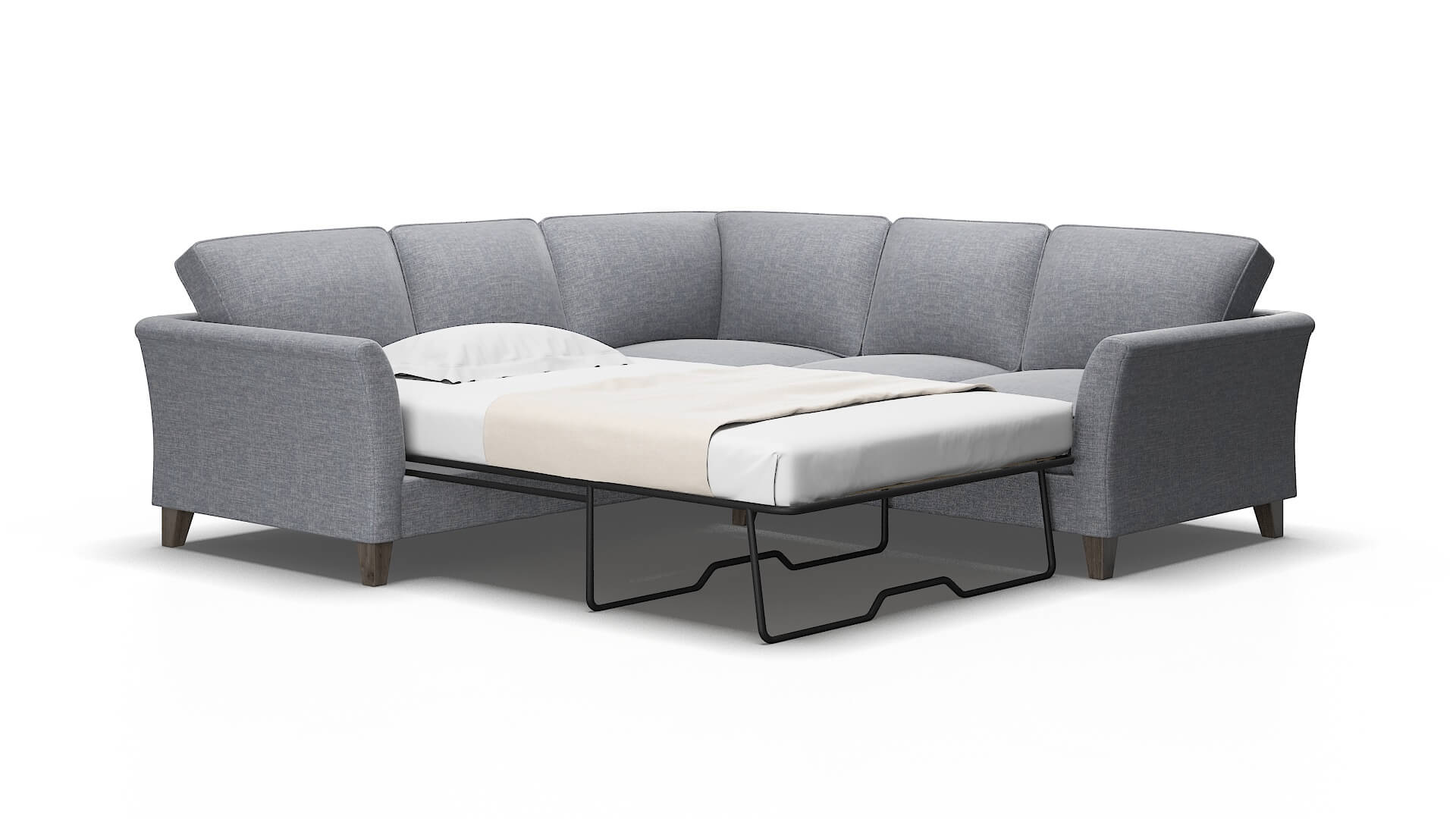 Cologne Lana Ash Sectional Sleeper Espresso legs 2