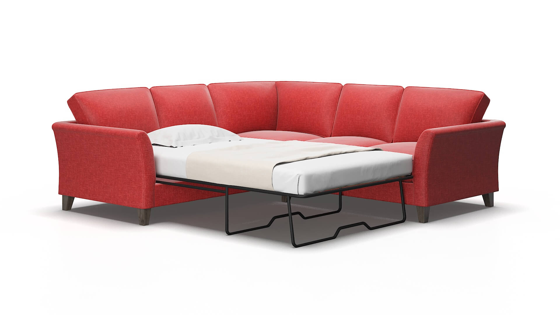 Cologne Leslie poppy Sectional sleeper Espresso Legs  2