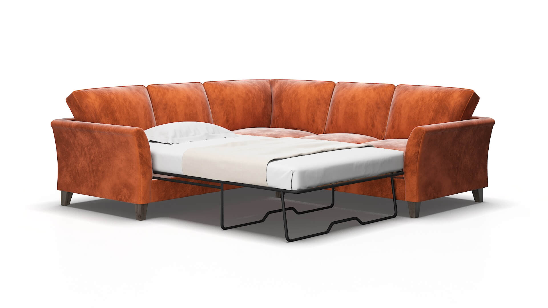 Cologne Loft copper Sectional sleeper Espresso Legs  2