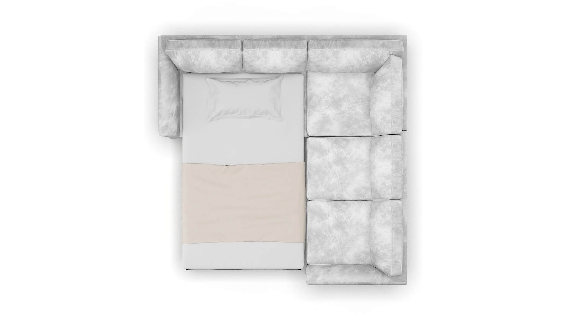 Cologne Loft Snowfall Sectional Sleeper Espresso legs 3