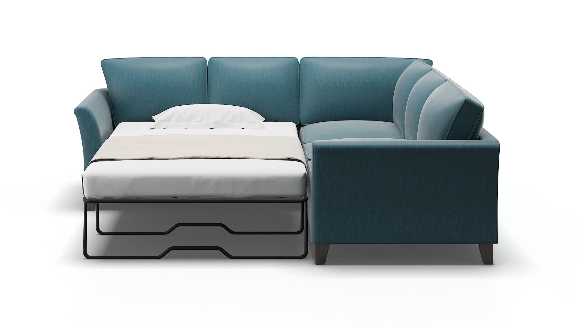 Cologne Merit Peacock Sectional Sleeper Espresso legs 1