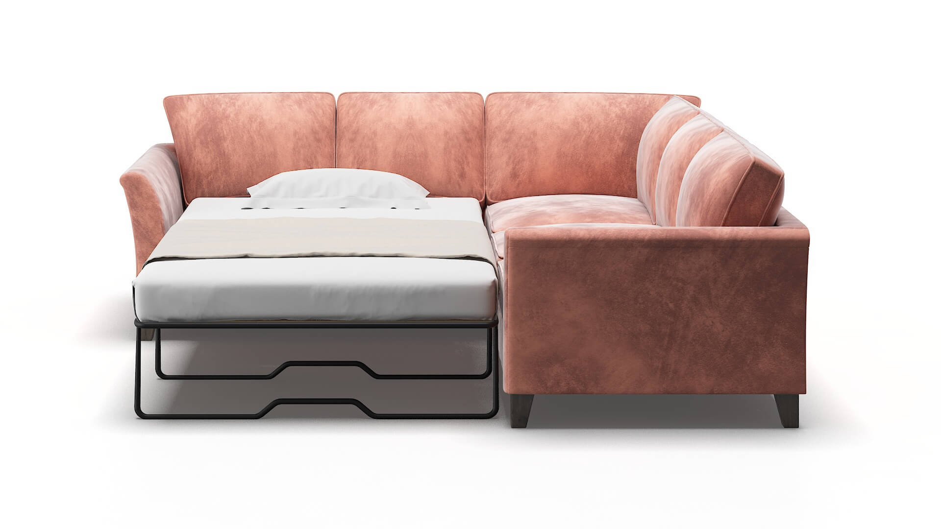 Cologne Naples Blush Sectional Sleeper Espresso legs 1