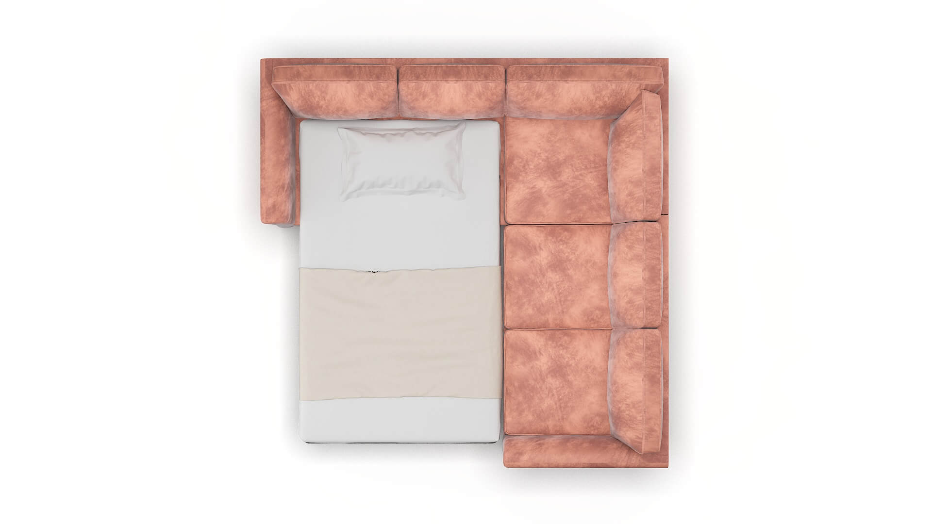 Cologne Naples Blush Sectional Sleeper Espresso legs 3