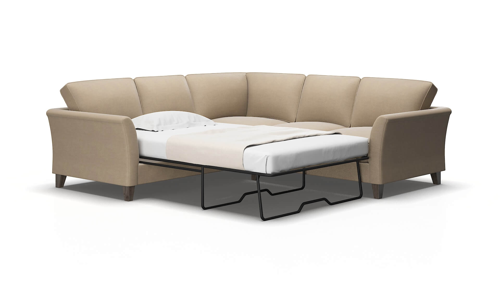 Cologne Oakley Taupe Sectional Sleeper Espresso legs 2