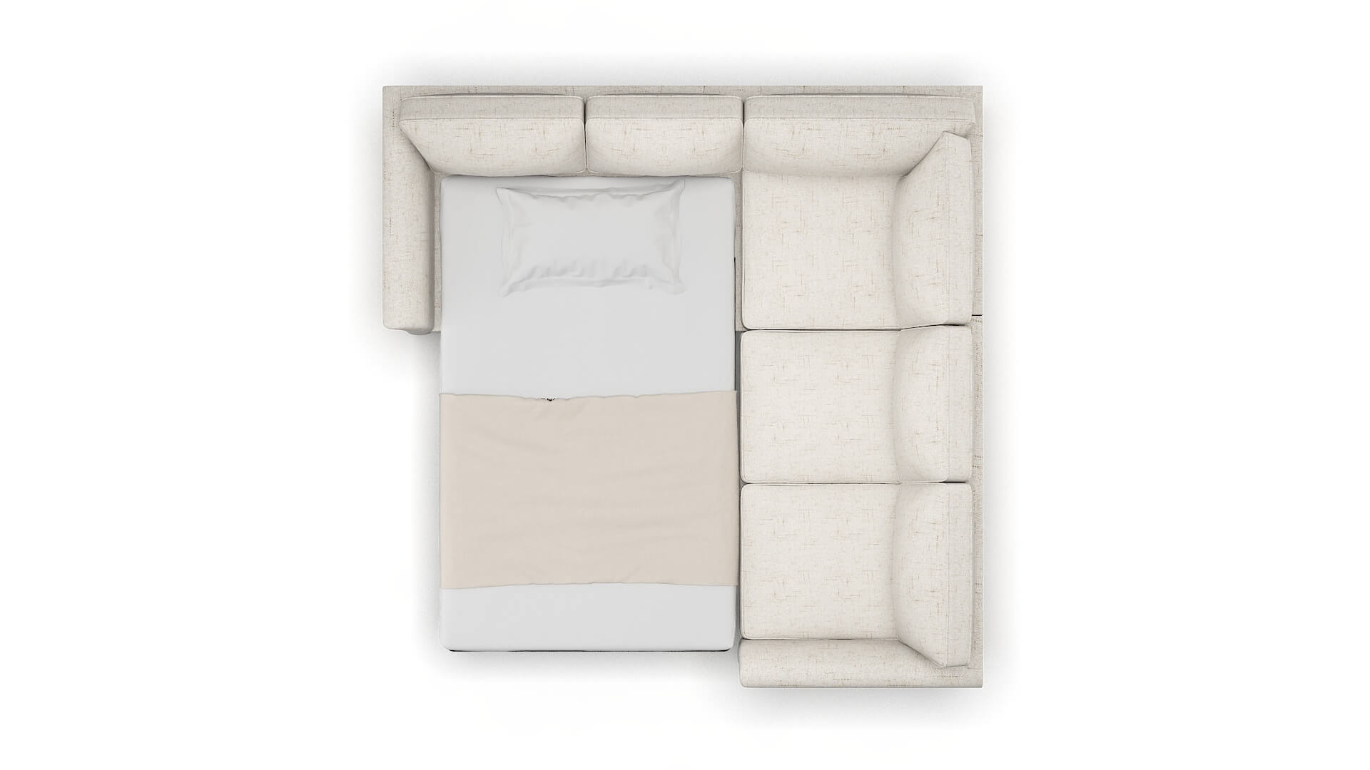 Cologne Oceanside Natural Sectional Sleeper Espresso legs 3