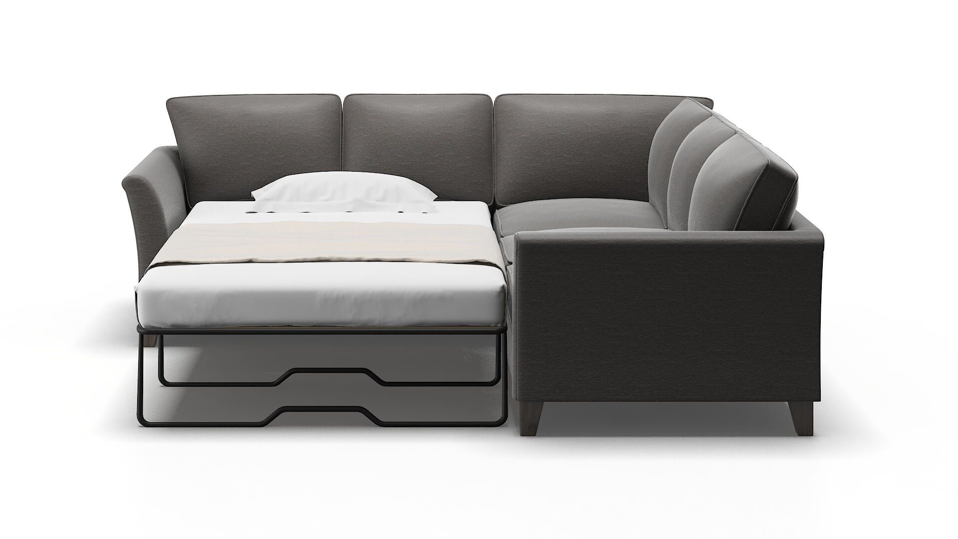 Cologne Oscar Grey Sectional Sleeper Espresso legs 1