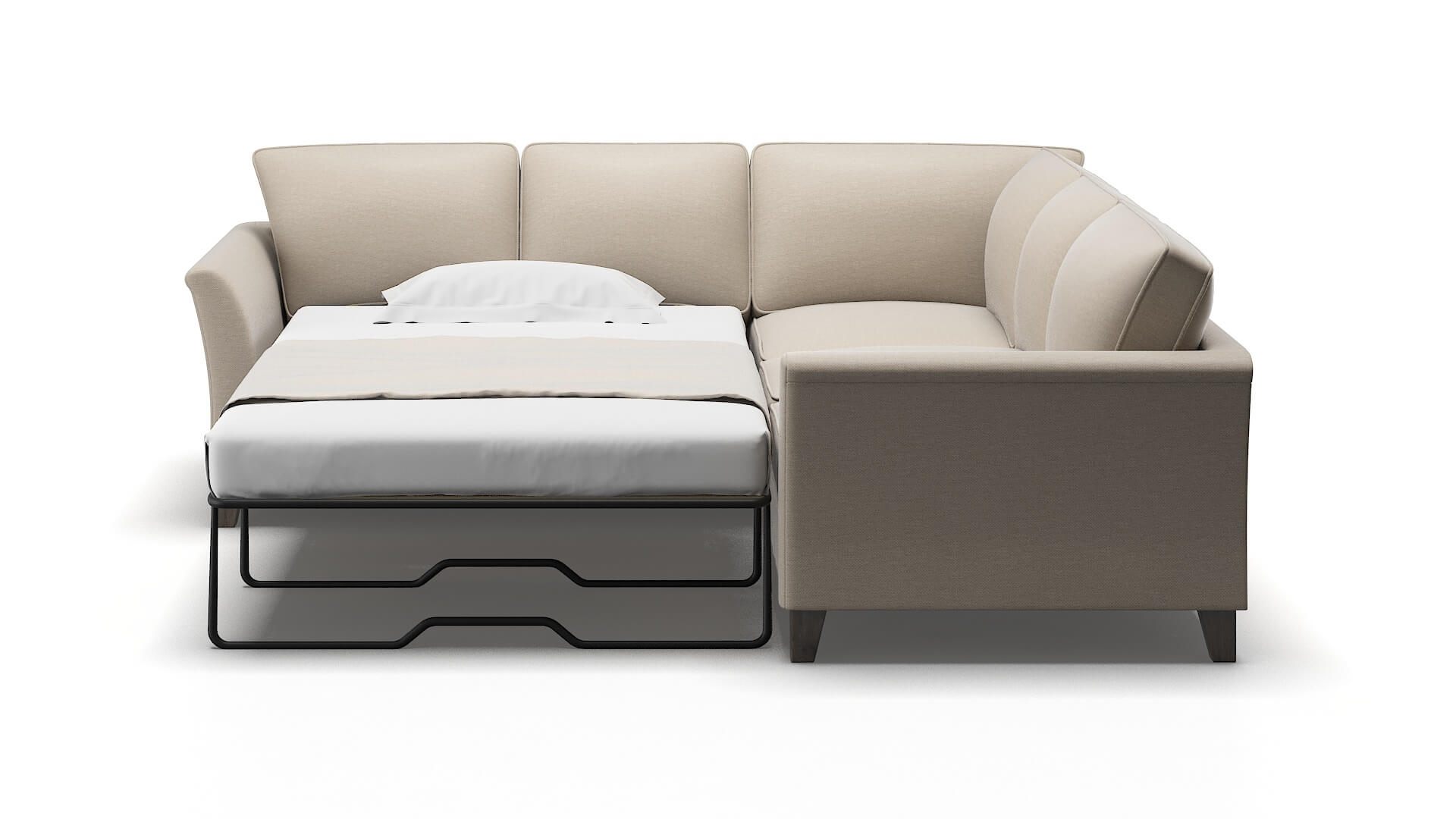 Cologne Oscar Linen Sectional Sleeper Espresso legs 1