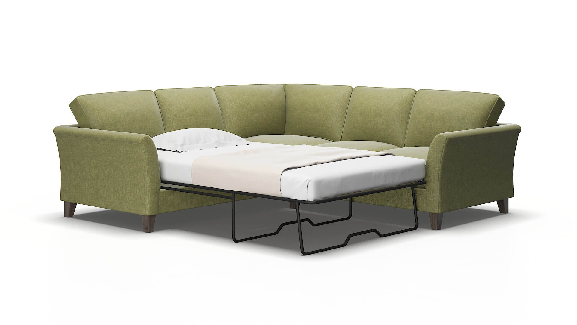 Cologne Portland Basil Sectional Sleeper Espresso legs 2