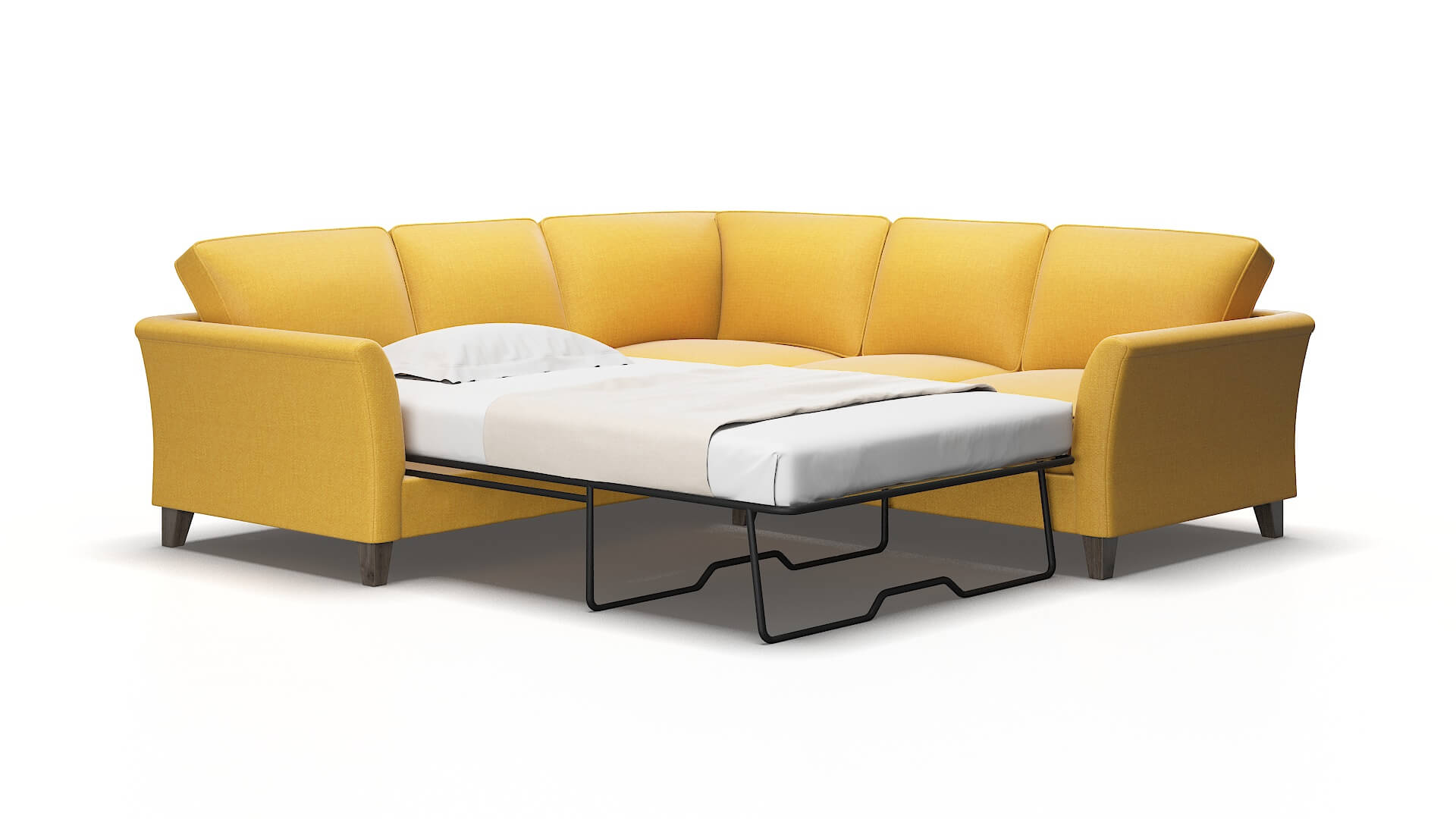 Cologne Portland Dijon Sectional Sleeper Espresso legs 2