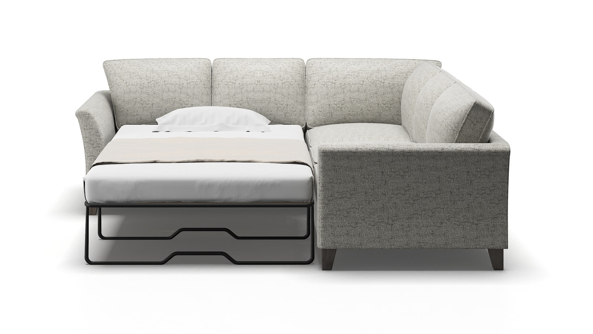 Cologne Prime Gravel Sectional Sleeper Espresso legs 1