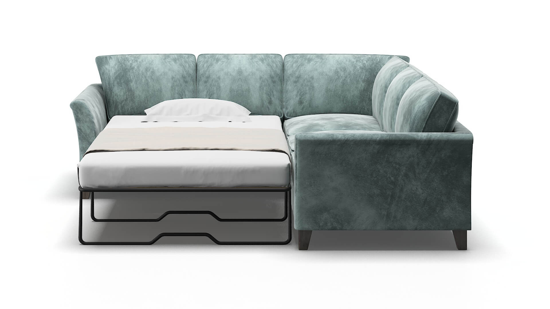 Cologne Royale Cloud Sectional Sleeper Espresso legs 1
