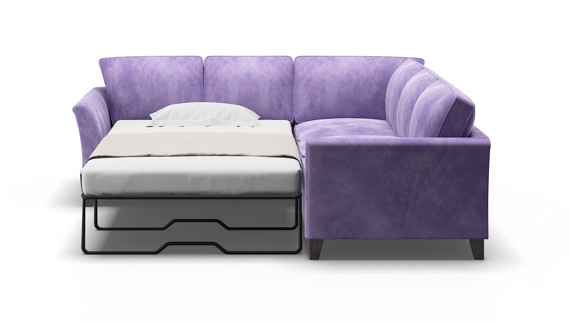Cologne Royale Lavender Sectional Sleeper Espresso legs 1