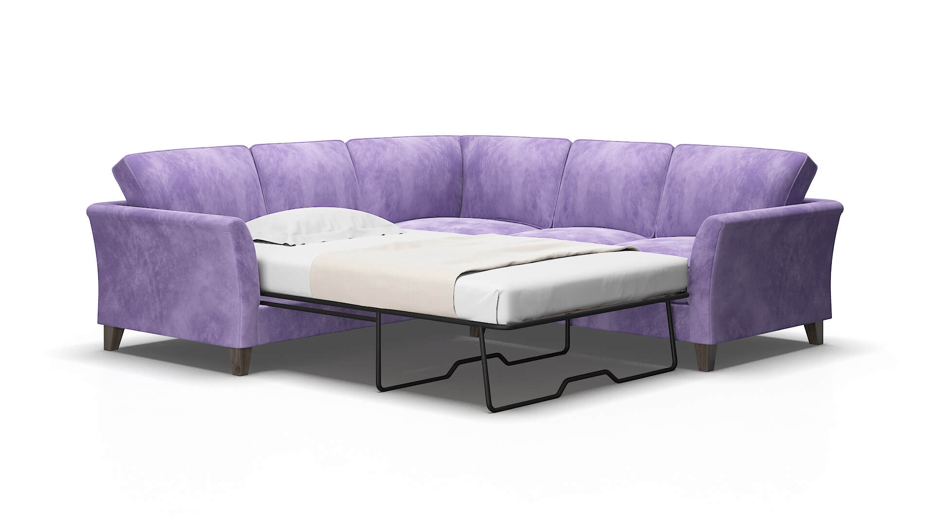 Cologne Royale lavender Sectional sleeper Espresso Legs  2