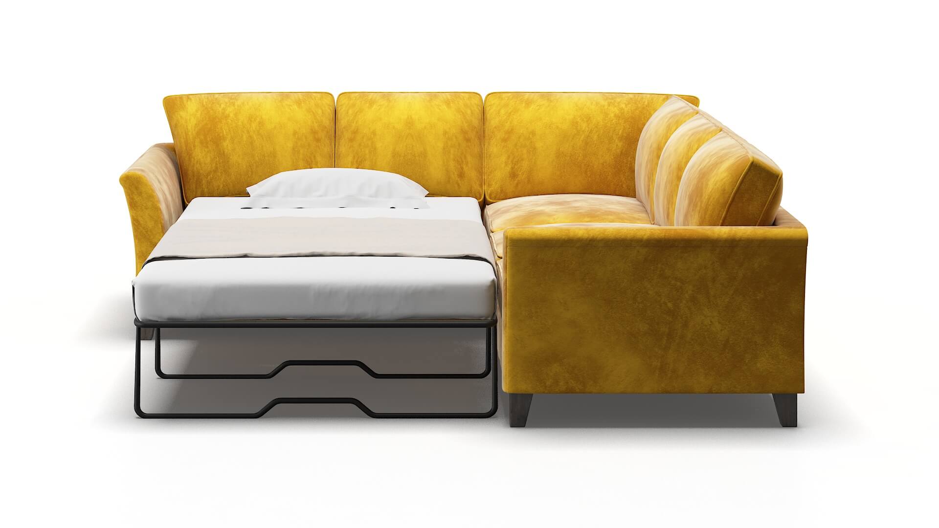 Cologne Royale Marigold Sectional Sleeper Espresso legs 1