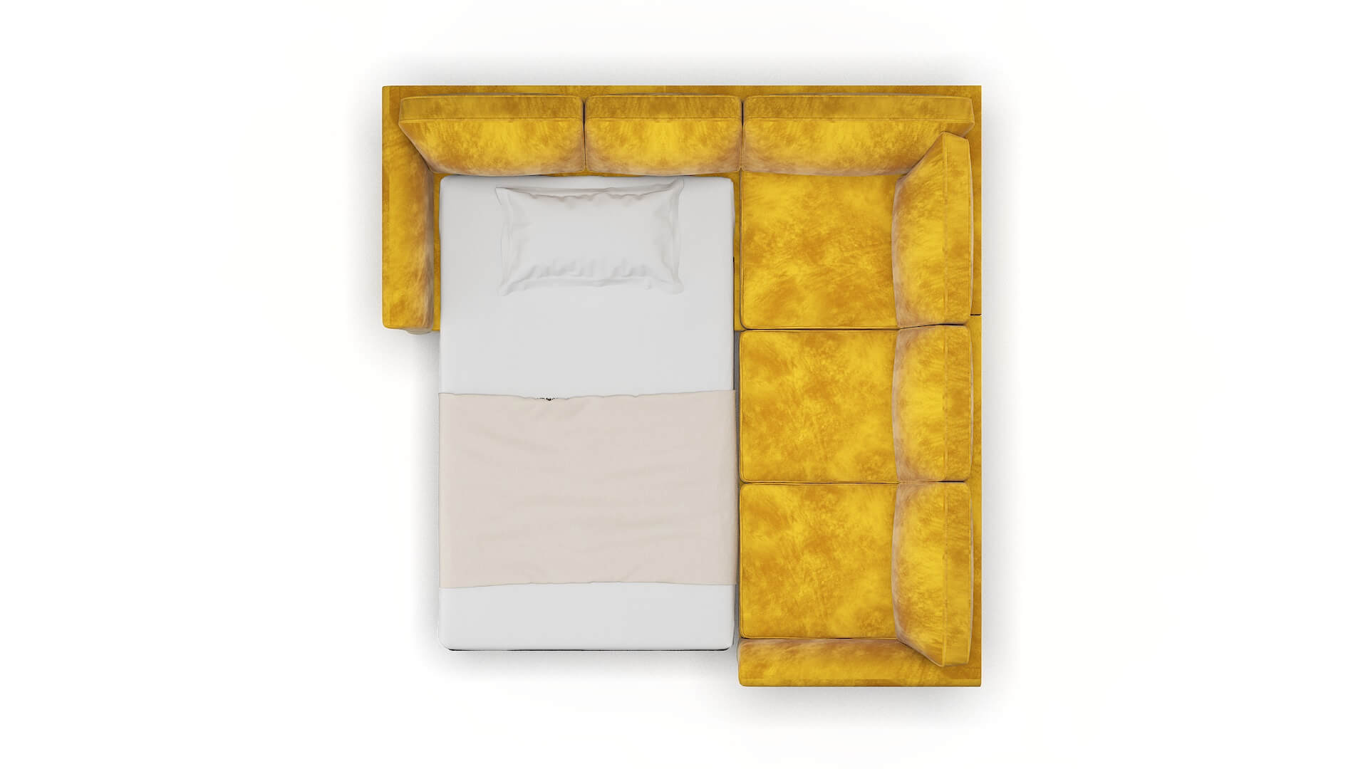 Cologne Royale Marigold Sectional Sleeper Espresso legs 3